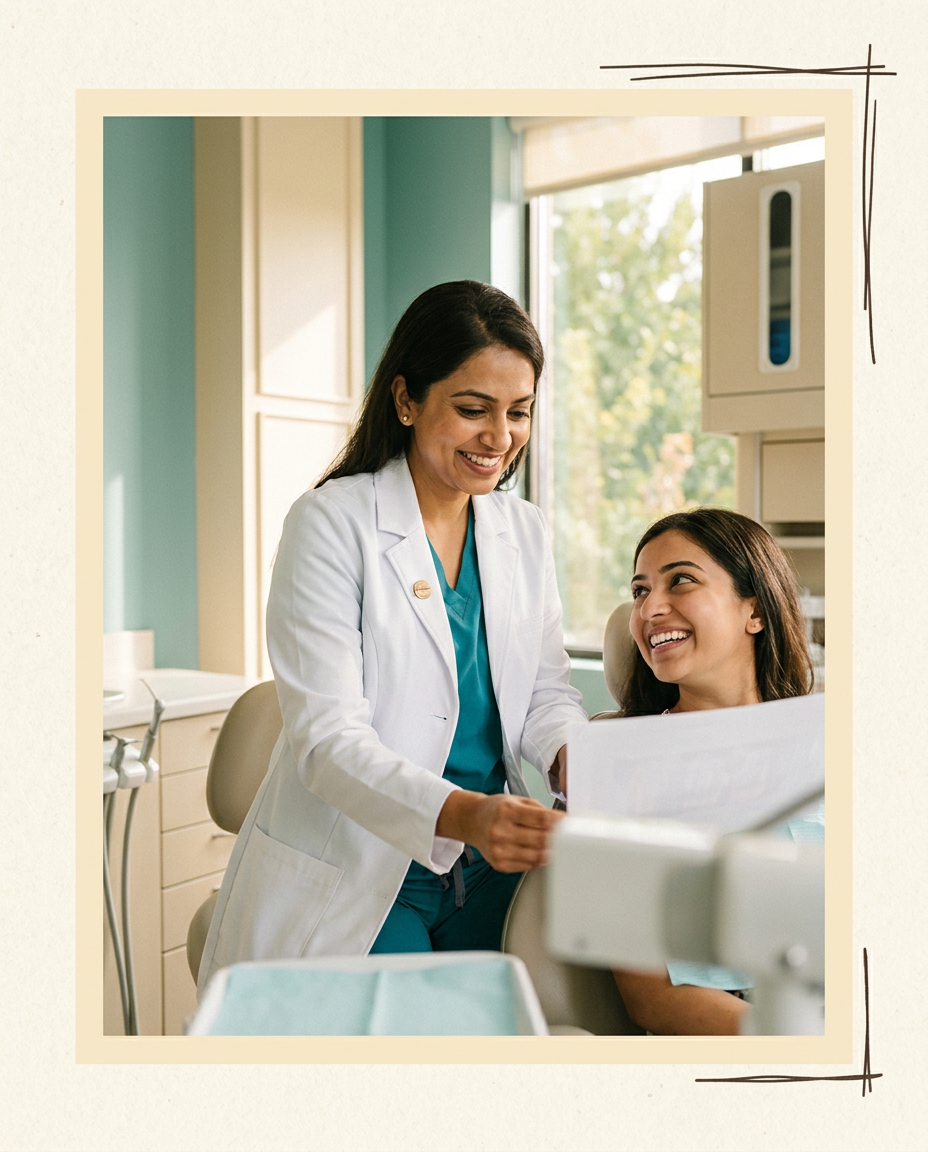Dr. Sushma Singh with a patient