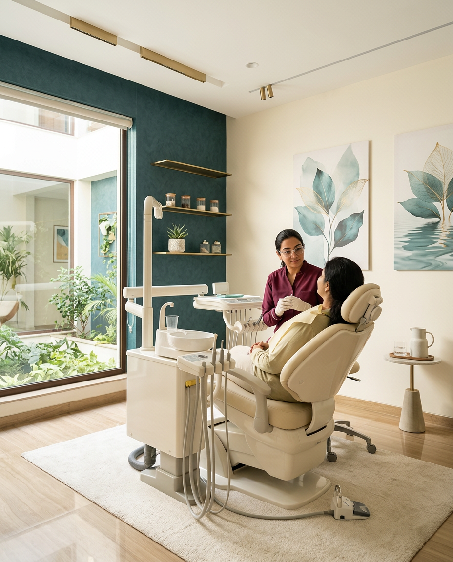 Calm treatment room at Janak Shree Dental Clinic